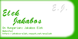 elek jakabos business card